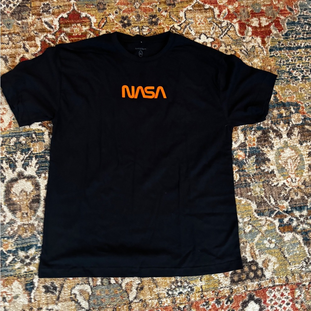 Black T-Shirt with Orange Logo